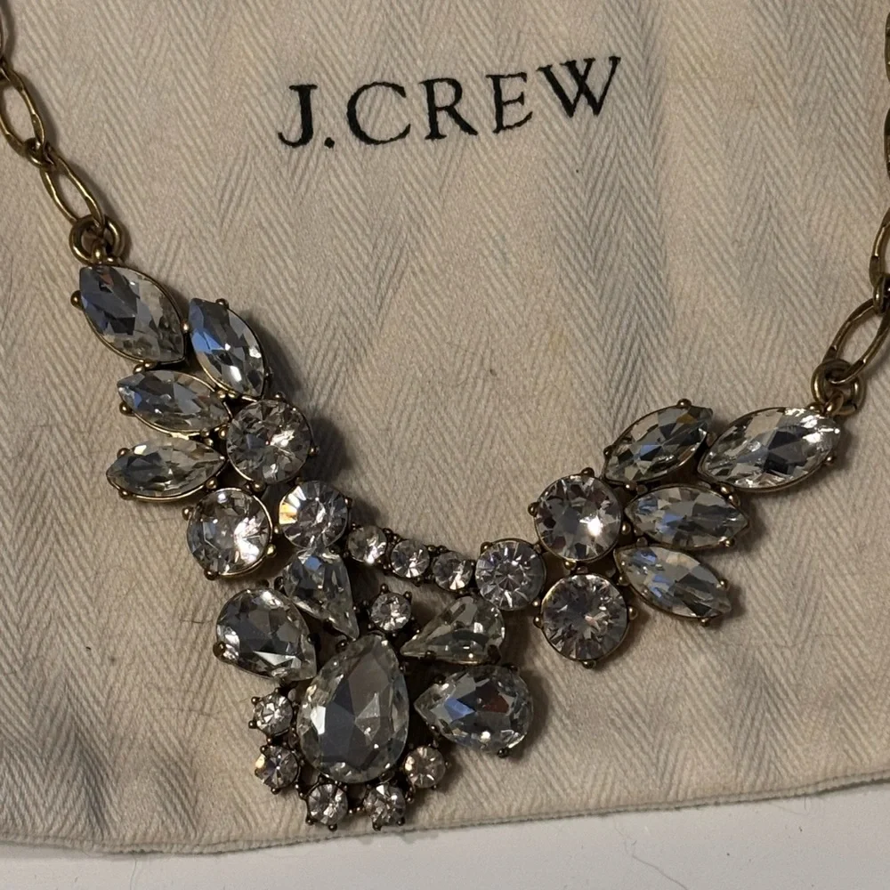 Gold-Tone Clear Crystal Statement Necklace - Women Jewelry